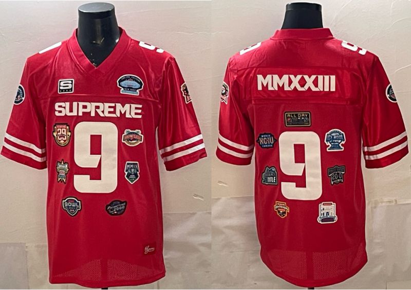 Men 2026 #9 Mmxxiii Red Limited NCAA Jersey 01